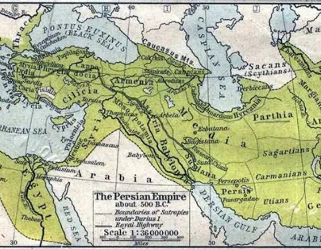 Pers İmparatorluğu'nu gösteren tarihi harita